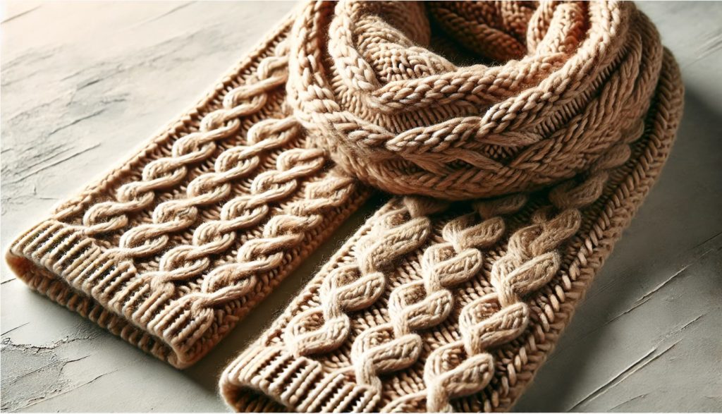 Cable-Knit Acrylic Scarf