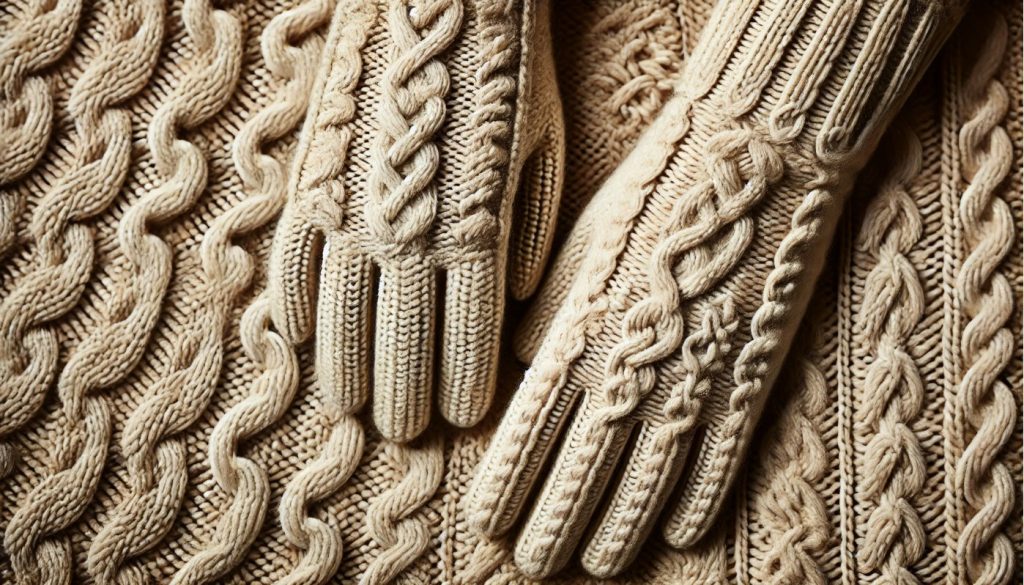 Cable-Knit Full-Finger Gloves