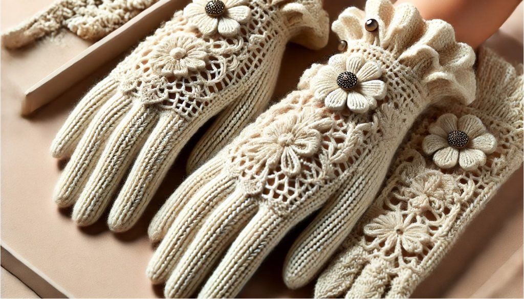 Decorative Knitted Gloves