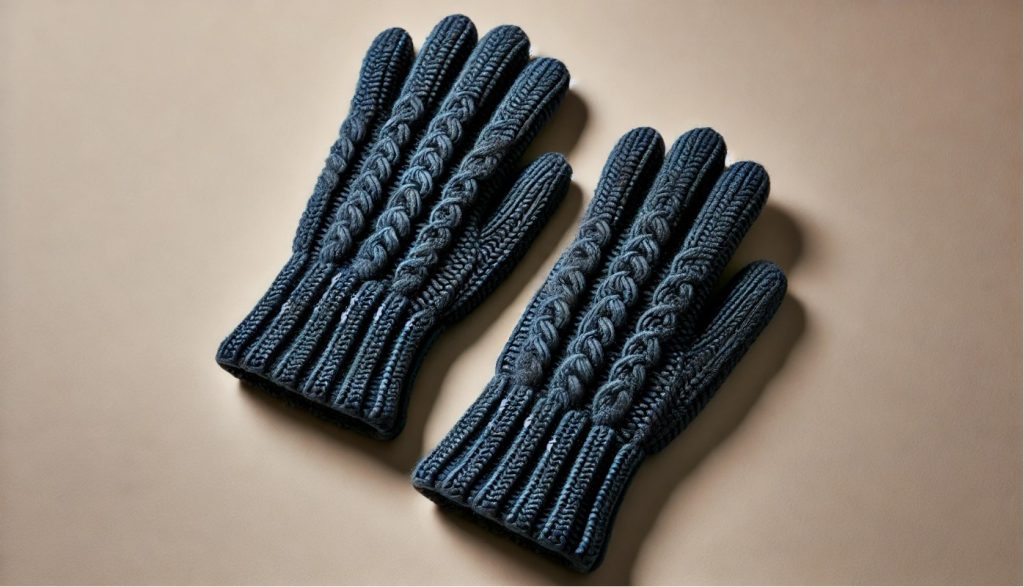 Ribbed Knit Acrylic Gloves